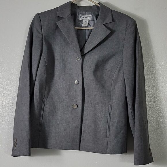 Pendleton Gray Wool Blazer - Picture 3 of 11